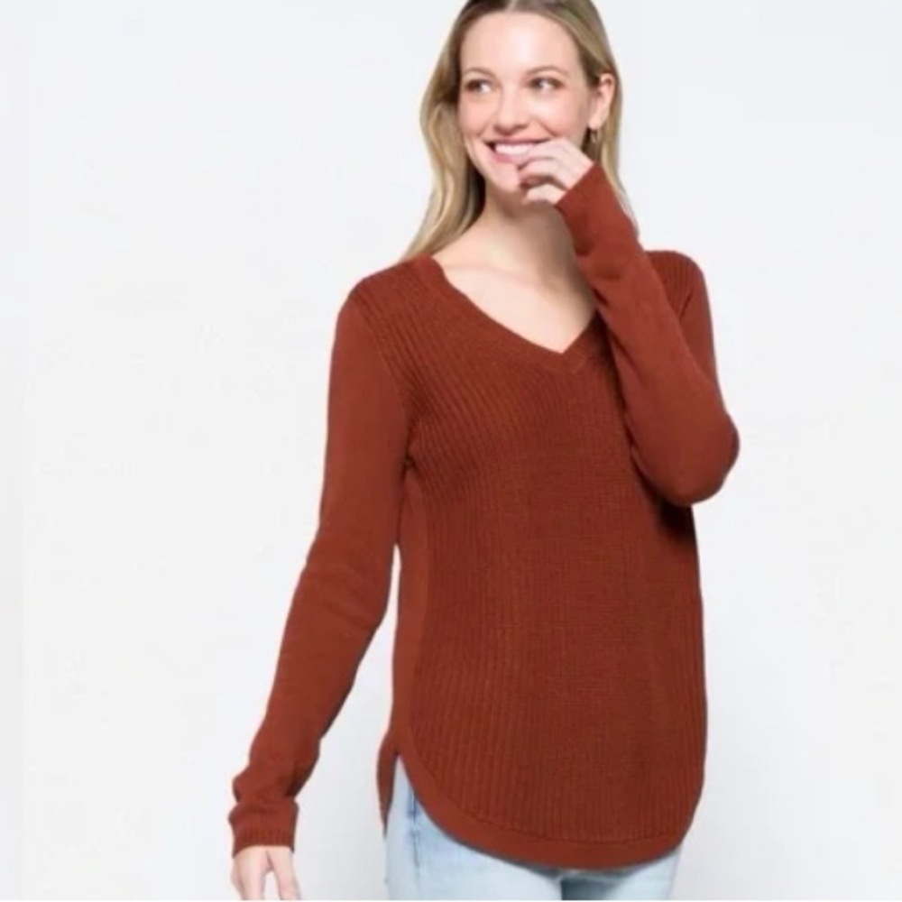 RD Style Josslyn NWT V Neck Cotton Blend  Pullover Sweater Size L Stitch Fix